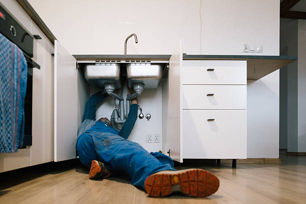Professional Emergency Plumber technician working in Lena, IL